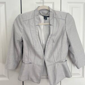 White house Black market light grey peplum blazer size 2P xs/small